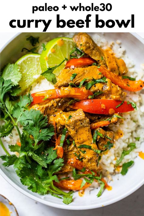 Thai Beef Curry, Healthy Gluten Free Dinner Recipes, Paleo Curry, Healthy Curry, Curry Beef, Steak And Rice, Beef Bowl, Curry Bowl, Beef Bowls