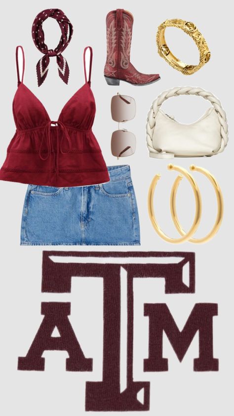 Aggie Gameday Outfit, Tailgate Outfit College, College Football Game Outfit, College Gameday Outfits, College Football Games, Tailgate Outfit, College Game Days, Football Game Outfit, College Fits