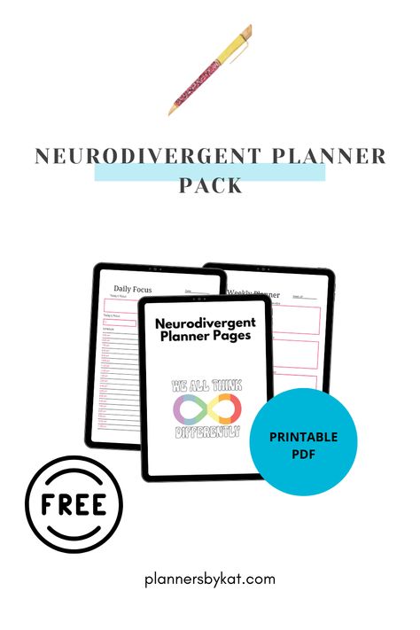 Here's the thing: A planner isn't for everyone. Neurotypical or neurodivergent. It doesn't matter. Some people don't need to write things down - not even their goals! Try this free planner to see what type of printable planner can work for you. Included are daily, weekly, and monthly pages. Visit my site to learn more about the planner pages. Or get planner ideas for how you want to organize your day. #Planner Neurodivergent Planner Free, Neurodivergent Planner, Printable Meal Planner Monthly, 2024 Planning, Life Planner Printables, Best Weekly Planner, Free Planner Pages, Daily Work Planner, Daily Planner Notepad