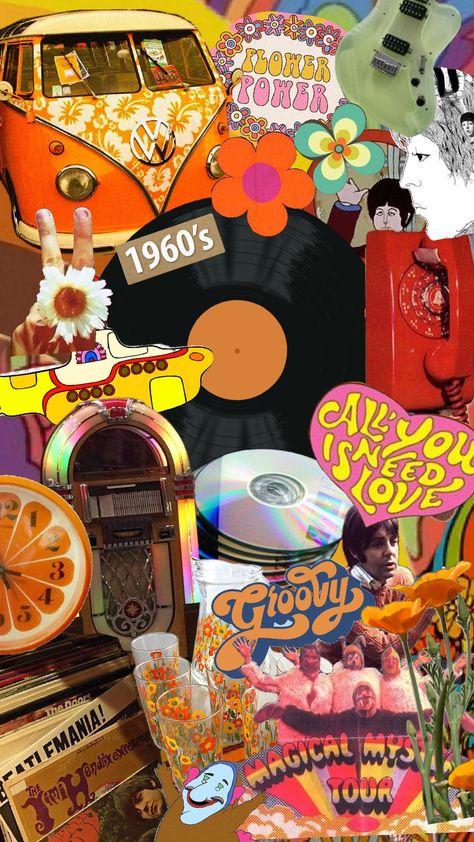 #groovy #60s #70s #vintage #thebeatles #allyouneedislove Groovy Aesthetic 70s, Vintage 60s Aesthetic, 60s Collage, 1970's Aesthetic, Groovy Aesthetic, 1970s Aesthetic, 70s Theme, 60s Aesthetic, Yearbook Ideas