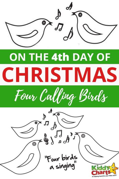 On the 4th day of Christmas - four calling birds, try them with your kids and make your Christmas 12 days more fun. Four Calling Birds Christmas, 4 Calling Birds, Four Calling Birds, Xmas Art, Christmas Dining Table, Christmas Activities For Kids, Twelve Days Of Christmas, 12 Days Of Christmas, Christmas Activities