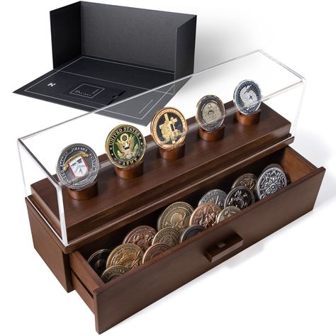 Coin Holder Military, Military Furniture, Military Coin Display, Challenge Coin Display Case, Coin Display Case, Challenge Coin Holder, Military Coins, Resin And Wood Diy, Challenge Coin Display