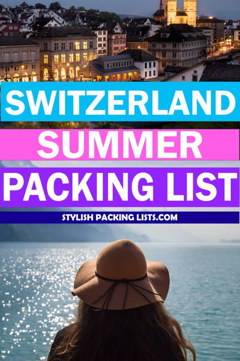 The best packing list for Switzerland in summer (June, July and August)! What To Pack For Switzerland In Summer, Switzerland Packing List Summer, Switzerland In June Outfits, What To Wear In Switzerland In June, Summer Switzerland Outfits, Switzerland Summer Outfits, Summer In Switzerland, Switzerland In Summer, Summer Packing List