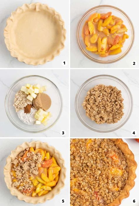 Peach Crumb Pie, Pie Crumble Topping, Peach Cobbler Pie, Better Girlfriend, Mini Peach Pies, Peach Crumble Pie, Easy Peach Pie, Fresh Peach Pie, Cinnamon Filling