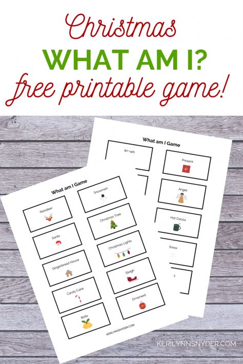 Who Am I Christmas Game Printable, Guess Who Christmas Game, Who Am I Christmas Game, Guess Whats In The Stocking Game, Christmas Who Am I Game, Christmas Pictionary Game Free Printable, Free Printable Christmas Games, Free Christmas Games, Christmas Pictionary