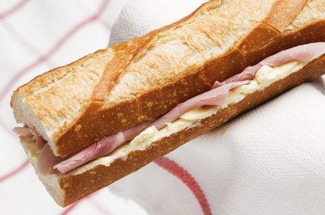 10 Sandwiches to Eat in France Before You Die | French sandwich culture is a thing of glory. Ham And Butter Sandwich, French Sandwiches, French Recipes Authentic, French Sandwich, Baguette Sandwich, Picnic Sandwiches, Ham Sandwiches, Sandwiches For Lunch, Best Sandwich