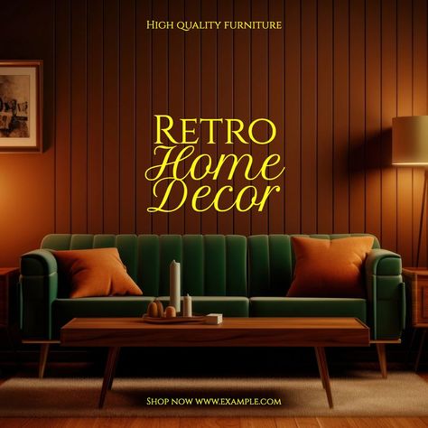 Home Decor Instagram Post Ideas, Interior Hotel, Retro Room, Furniture Classic, Graphic Design Ads, Hotel Interiors, Aesthetic Template, Retro Home Decor, High Quality Furniture