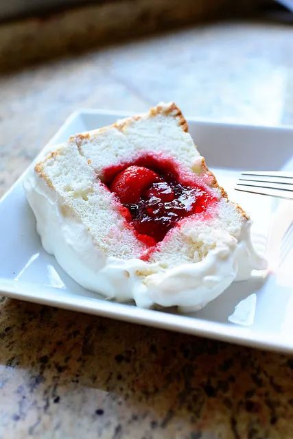 Angel Food Cake With Strawberries, Woman Angel, Sparkle Cake, Cake With Strawberries, Pumpkin Cinnamon Rolls, Vanilla Bean Ice Cream, Strawberry Filling, French Toast Bake, Strawberry Cakes