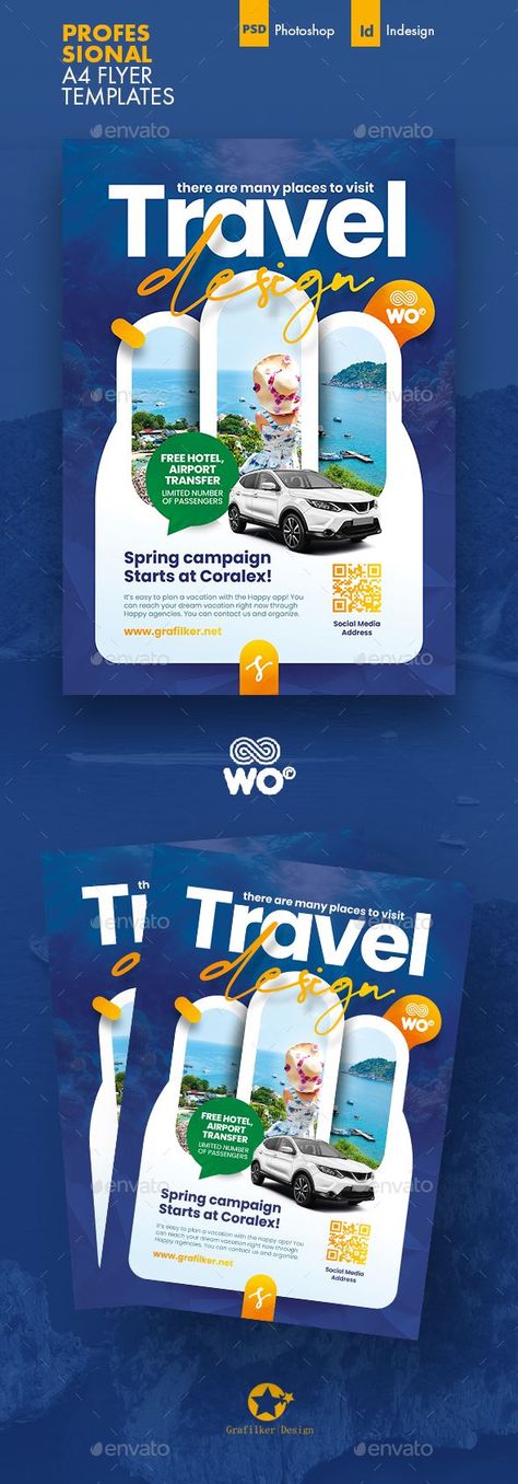 Travel Tours Flyer Templates Travel Advertising Design, Car Advertising Design, Travel Ad, Tourism Poster, Travel Ads, Canvas Learning, Graphic Design Flyer, Best Designers, Motion Design Animation