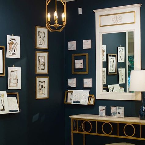 Navy Masterpiece wall color by Benjamin Moore Benjamin Moore Navy Masterpiece, Navy Masterpiece Benjamin Moore, Benjamin Moore Navy, Benjamin Moore Paint Colors Blue, Navy Paint Colors, Interior Paint Finishes, Navy Blue Paint Colors, Masterpieces Painting, Navy Paint