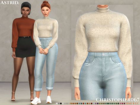 Astrid Top / Christopher067 Sims 4 Clothing Sets, Sims 4 Traits, Sims 4 Mm, Zara Jumpsuit, Sims Four, Sims4 Clothes, Sims 4 Collections, Sims 4 Mods Clothes, Cc Sims