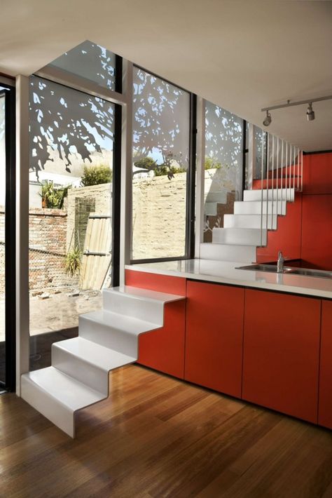 Must remember not to chop the carrots where people have marched their feet across this one! Unique Kitchen Countertops, Unique Countertops, Unique Kitchen Design, Diy Staircase, Escalier Design, Stairs Architecture, Stair Remodel, Concrete Stairs, Stairs Design Modern