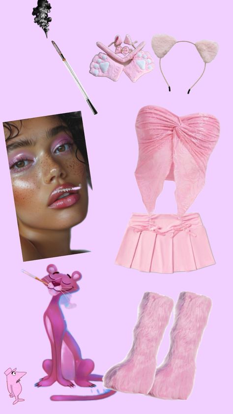 Pink panther costume inspo Pink Panther Costume, Panther Costume, Costume Inspo, Pink Panther, Halloween Inspo, Pink Panthers, Skin Makeup, Halloween Outfits, Costume Party