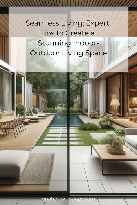 Embrace the charm of seamless living with our expert tips on creating a stunning indoor-outdoor living space! Immerse yourself in the harmony of nature while enjoying the comfort of home- a perfect blend where indoor opulence meets outdoor freedom. This article aims to empower you with design tips, blend your interior with the exterior, achieve functional versatility, and establish a unifying aesthetic that ensures seamless transition from your living room to your patio, and beyond! The secret b Seamless Indoor Outdoor Living, Cozy Sofas, Indoor Outdoor Living Room, Indoor Outdoor House, Green Backyard, Expensive Decor, Maximize Small Space, Entryway Inspiration, Home Gym Design