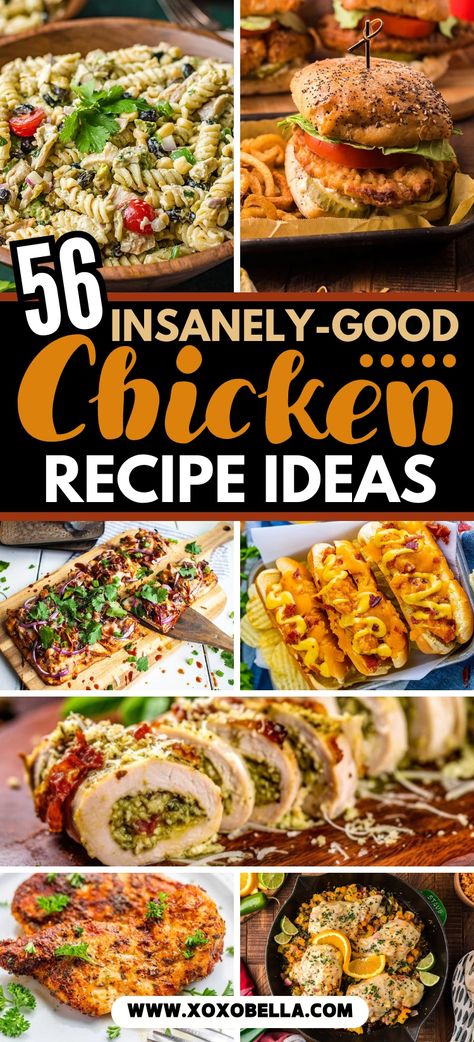 Chicken is the ultimate dinner staple. It is affordable and easy to cook and there are endless ways to prepare it. You can make it crispy, juicy, tender, or spicy. Bake it, grill it, fry it, or roast it. Tasty chicken dinner recipes like this are anything but boring! That’s why these 59 chicken recipes that are perfect for dinner. Chicken Meal Recipes Dinners, Dinners With Grilled Chicken, Dinner Recipes Restaurants, Chicken Thigh Recipes For A Crowd, Best Chicken Dinner Recipes Ever, Chicken Beef Recipes, Chicken Recipes For Parties, Gourmet Chicken Recipes Fancy, Chicken Recipes For Dinner Party