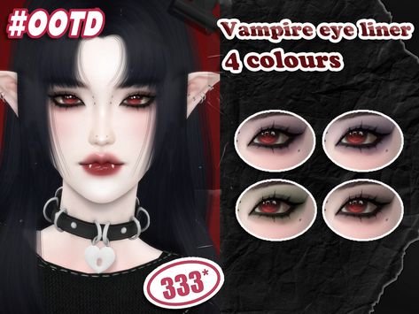 asan333's Vampire eyeliner Asan333 Sims 4, Sims 4 Cc Spider Tattoo, Vampire Maxis Match Cc, Sims 4 Emo Makeup Cc, Sims 4 Red Eyes, Sims 4 Cc Emo Makeup, Sims 4 Cc Vampire Teeth, Eyeliner Sims 4 Cc, Sims Vampire Cc