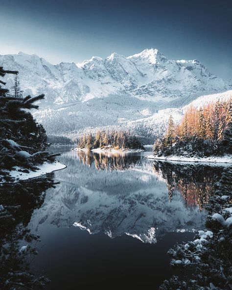 Eibsee Germany, Lake Eibsee, Design Aesthetics, Canvas Acrylic, Beautiful Lakes, Winter Photography, Wanderlust Travel, The Nature, Nature Animals