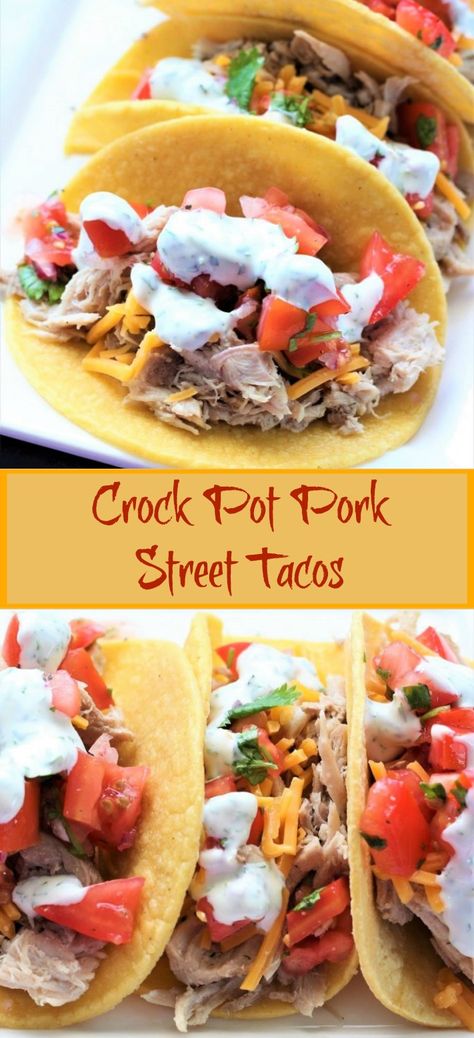 Crockpot Pork Street Tacos, Pork Roast Tacos Crock Pots, Pork Street Tacos Slow Cooker, Street Pork Tacos, Street Pork Tacos Recipe, Street Tacos Recipe Pork, Street Tacos Pork, Crock Pot Pork Tacos, Best Street Tacos