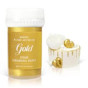 Edible Gold Paint - 20g Liquid Edible Luster Dust Food Coloring for Baking Cobakey Food Grade Metallic Paint for Cake Decorating Macaron Chocolate Candy Cookie - Gold Edible Paint Gold Edible Paint, Edible Gold Paint, Macaron Chocolate, Gold Food Coloring, Edible Luster Dust, Candy Cookie, Edible Paint, Luster Dust, Edible Gold