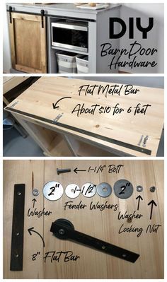 Ideas Armario, Diy Barn Door Hardware, Diy Sliding Barn Door, Door Fittings, Diy Barn Door, Sliding Door Hardware, Wooden Projects, Interior Barn Doors, Diy Door