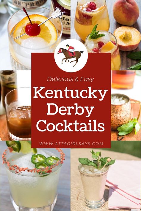 The best Kentucky Derby cocktails to serve at your tailgate or viewing party. Try a classic mint julep, refreshing lemonade, spiked ice tea, a bourbon smash, a vodka lily or one more than a dozen delicious drinks. Serve them for the Kentucky Derby or any of the Triple Crown races. Kentucky Derby Tailgate, Derby Cocktails, Kentucky Derby Drinks, Bourbon Punch, Derby Decor, Kentucky Derby Food, Kentucky Derby Recipes, Kentucky Derby Mint Julep, Kentucky Derby Cocktails