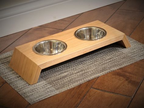 Excited to share the latest addition to my #etsy shop: Modern Hardwood Pet Food Stand with Stainless Steel Dishes Included. Perfect for Cats and small Dogs. Solid Cherry, Walnut or White Oak https://etsy.me/3GuXC02 #dogbowlstand #catfoodstand #elevatedfooddish #raisedp Pet Food Bowl Stand, Wood Dog Bowl Stand, Pet Bowls Stand, Pet Bowl Stand, Pet Dish, Dog Feeding Station, Raised Dog Bowls, Food Stand, Wooden Food