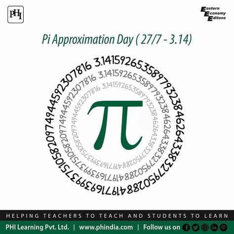 July 22 is Pi Approximation Day. Also known as Casual Pi Day, the day is dedicated to the mathematical constant pi (π).  People in countries that write their dates in the date/ month format celebrate Pi Approximation or Casual Pi Day on 22 July or 22/7.  #PiApproximationDay #Mathematics Pi Approximation Day, Date Month, Pi Day, Teacher Help, Peace Symbol, Dates, The Day, Education, Writing