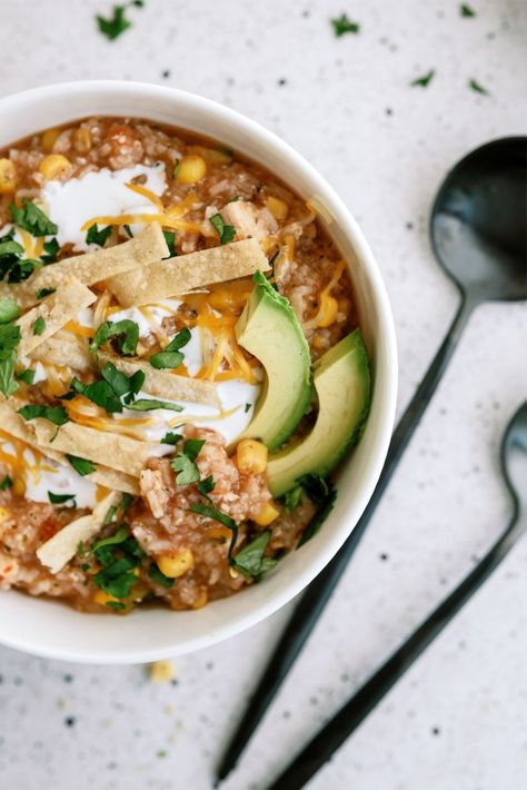 Hearty Chicken Tortilla Soup Recipe Shredded Chicken Rice, Chicken Tortilla Soup Recipe, Rice And Vegetables, Chicken Tortillas Soups Recipe, Tortilla Soup Recipe, Six Sisters Stuff, Green Enchilada Sauce, Hearty Chicken, Six Sisters