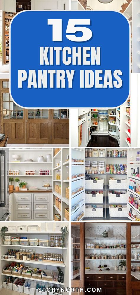 Save this pin for creative and practical kitchen pantry solutions that will transform your space! Get inspired with these functional ideas to declutter and optimize your kitchen. #KitchenOrganization #HomeDecorTips Pantry Painting Ideas, Tall Pantry Cabinet Storage, Small Pantry With Sink, Pantry In Hallway, Tiny Pantry Makeover, Pantry Shelf Spacing Guide, Narrow Pantry Ideas, Kitchen Pantry Makeover, Walk Through Pantry