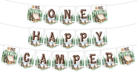 (Ad) One Happy Camper Banner for Boys Girls 1st Forest Safari Camping Theme Birthday Party Decorations Banner Wild One Birthday Banner Adventure Camping First Birthday Banner Decoration Supplies (As an Amazon Associate I earn from qualifying purchases) #campingparty Camping First Birthday, Happy Camper Birthday Party, Camping Theme Birthday Party, Camping Theme Birthday, One Happy Camper, Birthday Party Decorations For Adults, Adventure Decor, First Birthday Banner, Camping Theme Party