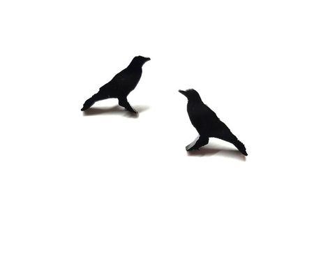 Crow Earrings Laser Cut Jewelry Hypoallergenic Studs | Etsy Crow Earrings, Sarah Day, Laser Cut Earrings Acrylics, Laser Cut Jewelry, Laser Cut Acrylic, Acrylic Earrings, Crows, Jewelry Earrings Studs, Friends In Love