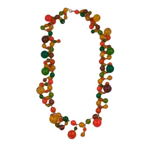 Bakelite Festive Summer Bead Necklace Summer Bead Necklace, Long Bead Necklace, Bakelite Jewelry, Lucite Jewelry, Long Beaded Necklace, Accessories Jewelry Necklace, Bead Necklace, Shop Necklaces, Vintage Jewelry