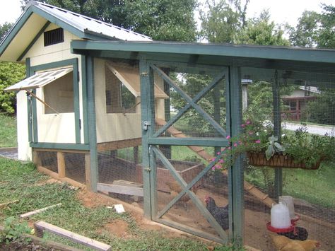 coop on a slope, dutch doors Chicken Coop On Hillside, Chicken Coop Sloped Yard, Dutch Door Chicken Coop, Hillside Chicken Coop, Chicken Coop On A Hill, Chicken Hut, Building A Chicken Run, Chicken Coop Plans Free, Laying Chickens