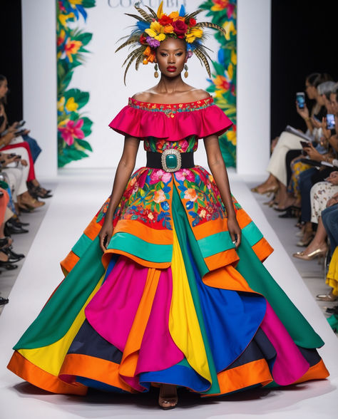 Colombia Dress, Brazil Costume, Mexican Dresses Traditional, Mexican Traditional Clothing, Colombia Fashion, Game Of Thrones Dress, Extravagant Wedding Dresses, African Traditional Wear, Patchwork Clothes