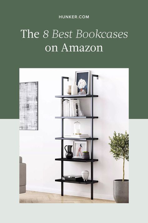 From budget-friendly picks to multifunctional designs, here are our favorite bookcases on Amazon. #hunkerhome #bookcase #bedbookcase #bookcaseideas #amazonbookcase Amazon Bookshelf, Tree Bookcase, Best Ladder, Tree Bookshelf, Metal Bookcase, Cube Bookcase, Modern Bookcase, Extra Storage Space, Decor Home Living Room