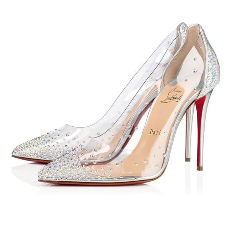 Louboutin Online, Brian Atwood Heels, Christian Louboutin Heels, Louboutin Heels, Christian Louboutin Women, Wrap Heels, Clear Heels, Wedding Heels, Louboutin Shoes