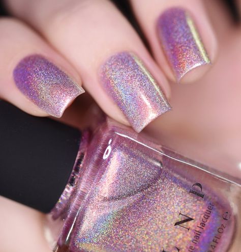 Shimmer Nails, Ilnp Nail Polish, Coffin Nails Ombre, Mauve Nails, Shimmer Top, Shimmer Nail Polish, Pink Holographic, Nail Vinyls, Top Nails