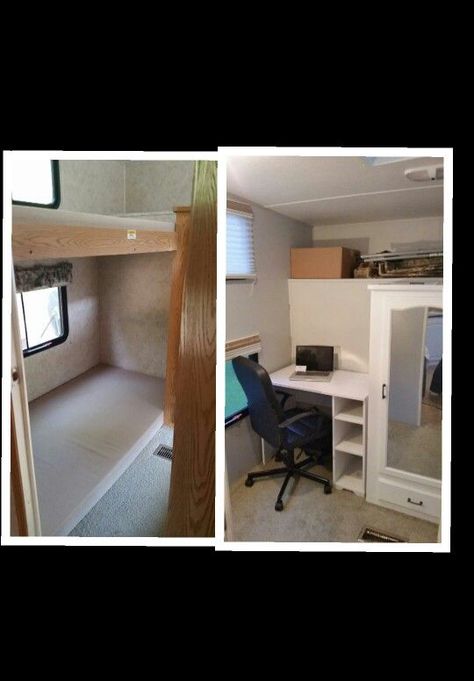 Rv Bunks Remodel, 5th Wheel Remodel, Rv Bunkhouse, Rv Storage Solutions, Motorhome Remodel, 5th Wheel Rv, Camper Trailer Remodel, Diy Camper Remodel, Rv Homes