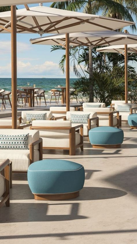 Beach Furniture Design, Coco Wolf Outdoor Furniture, Outdoor Beach Furniture, Pool Deck Seating, Wimbledon 2024, Shooting Club, Resort Furniture, Luxury Dining Chair, Contemporary Villa