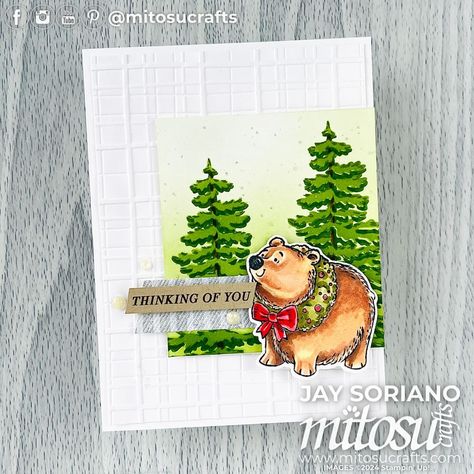 Thinking of You Cute Christmas Friends Bear #GDP462 - Mitosu Crafts Mitosu Crafts, Christmas Friends Stampin Up Cards, Stampin Up Christmas Friends, Stampin Up Beary Cute Memories And More, Stampin Up Beary Cute Christmas Cards, Stampin Up Beary Christmas Memories & More, Stampin Up Beary Cute Bundle, Forever Friends Bear Christmas, Christmas Friends