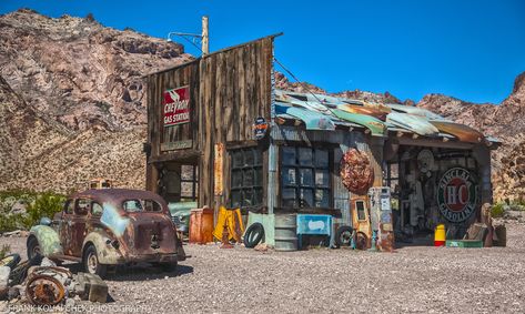 https://flic.kr/p/LKwjvL | Nelson ghost town, Nevada | Every time we go to Las Vegas we try to do something new. On this trip we read about a ghost town (one of our favorite things to check out) and decided to check it out. Good decision. Nelson is about 40 miles SE of Las Vegas but our stupid, useless Subaru GPS took us on a wild goose chase through the desert on a road best suited for a 4 wheel drive. We eventually made it there, alive. Even in March it was quite hot. We liked it as soon as we Ghost Towns In Nevada, Nevada Ghost Towns, Nelson Ghost Town, Nevada Travel, Great Basin, Old Gas Stations, Ghost Town, Abandoned Houses, Ghost Towns