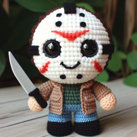 Horror Characters, Amigurumi Crochet, Crochet Doll, A Mask, Crochet Amigurumi, Free Crochet Pattern, Free Crochet, Amigurumi, Crochet Patterns