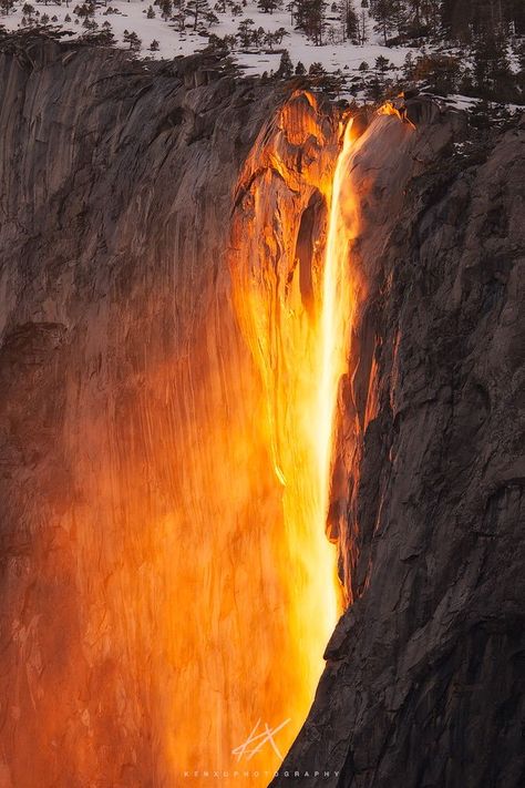 Horsetail Falls - The Yosemite Waterfall That Turns Into a Natural Firefall in February Firefall Yosemite, Yosemite Waterfalls, Yosemite Photos, Horsetail Falls, Canada Cruise, Princess Cruise Lines, Yosemite California, Yosemite Park, Yosemite Falls