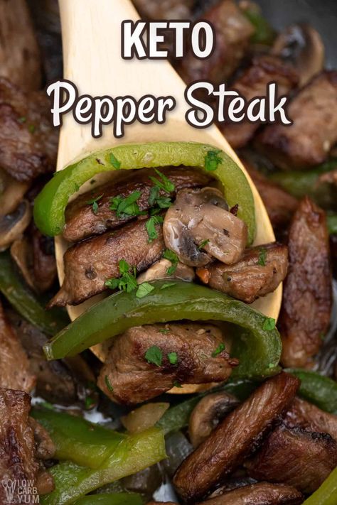 Keto Pepper Steak Low Carb Beef Stir Fry - Low Carb Yum Low Carb Beef Stir Fry, What To Eat With Steak, Keto Pepper Steak, Stir Fry Low Carb, Keto Stir Fry, Low Carb Low Fat Recipes, Keto Beef Recipes, Boiled Egg Diet Plan, Beef Stir Fry