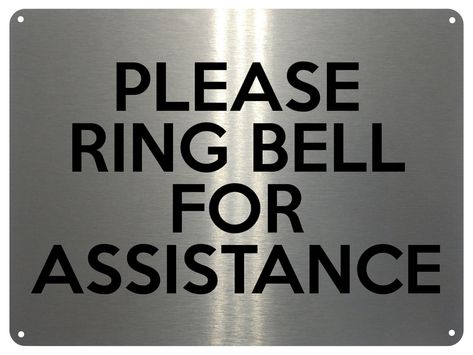 2025 PLEASE RING BELL FOR ASSISTANCE Door Business Metal Aluminium Plaque Sign PLEASE NOTE: IF YOU WANT BUY MORE LIKE 2 SIGNS PLEASE CONTACT US BEFORE PURCHASE... SIZE: 20x15cm, 5x7 Inches, 197x141mm, 15x10cm, 85x54mm Credit Card Size MATERIAL : ALUMINUM THICKNESS : 0.5MM TYPE OF PLAQUE: ROUNDED CORNERS. FITTING METHOD : PRE -DRILLED HOLES x4 (each corner) , Signs 85x54mm x2 ( Center of short sides) WEATHERPROOF PLAQUE Please Ring Bell For Service Sign Office, Please Dont Ring Doorbell Sign, Every Time A Bell Rings An Angel Sign, Don’t Ring Doorbell Sign, Ring Door Bell, Ring Bell, Address Signs, Address Sign, Plaque Sign