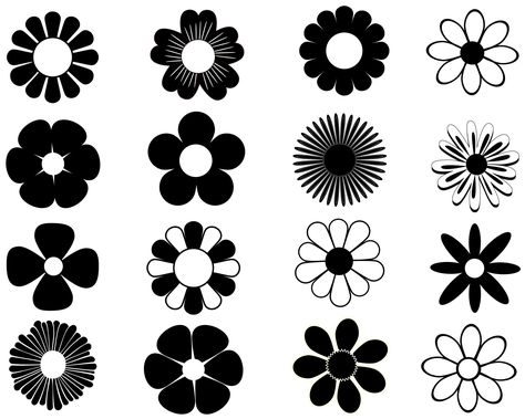 Daisy Silhouette, Daisy Clipart, Daisy Svg, Flower Svg Files, Grunge Paper, Daisy Daisy, Drawing Ideas List, Abstract Coloring Pages, Brand Symbols