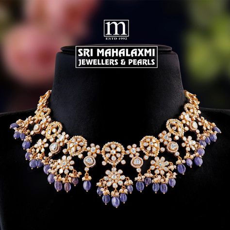 Purple Jwellary, Indian Gold Necklace, Ruby Jewelry Necklaces, Coral Jewelry Set, Online Gold Jewellery, Diamond Jewelry Store, Gold Necklace Indian Bridal Jewelry, Pearl Necklace Designs, Beaded Necklace Designs