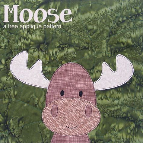 Free moose applique pattern - designed especially for beginners. Moose Applique Pattern, Quit Baby, Applique Quilts Tutorial, Applique Shapes, Moose Applique, Christmas Applique Patterns, Free Applique Patterns, Quilt Tips, Applique Ideas