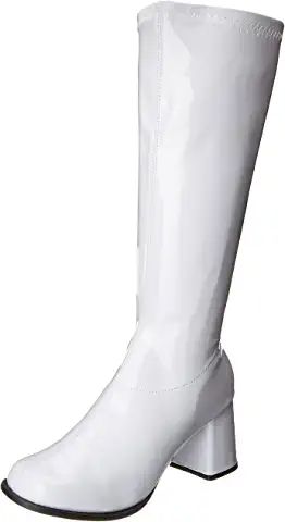 1970s Fancy Dress, White Gogo Boots, Go Go Boots, Ellie Shoes, Wide Heels, Gogo Boots, Snow Boot, Red Boots, Zipper Boots