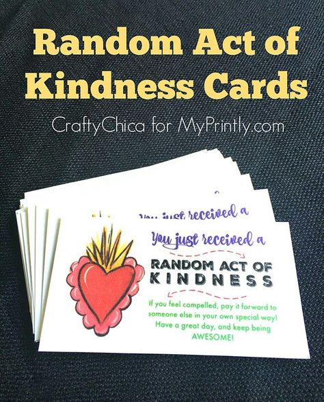 Random Act of Kindness Cards ~ FREE Printable Kindness Cards, Kindness Gifts, Random Act Of Kindness, Morale Boosters, Blessing Bags, Primary Activities, Creation Station, Random Act, Act Of Kindness